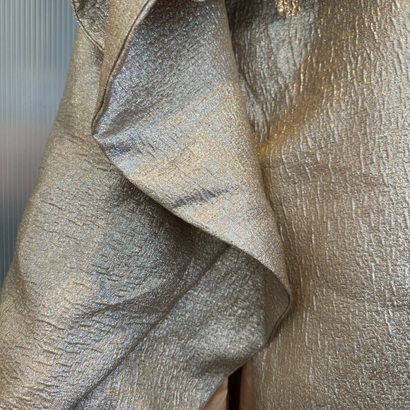 (14) ❤️ BNWT MAC DUGGAL ONE SHOULDER METALLIC RUFFLED EVENING GOWN - Picture 11 of 11